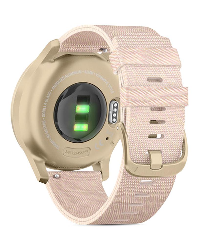 Vivomove Style Blush Pink Nylon Strap Touchscreen Hybrid Smartwatch, 42mm商品第6张图片规格展示