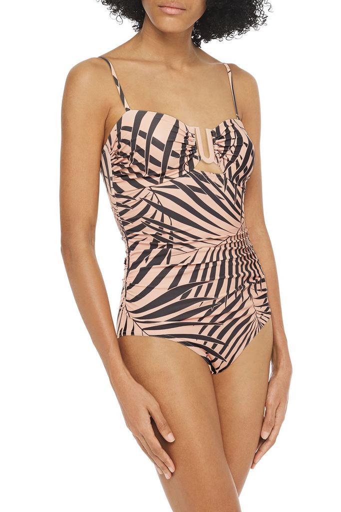 商品Zimmermann|Separates Sculpt Link ruched zebra-print bandeau swimsuit,价格¥2271,第7张图片详细描述