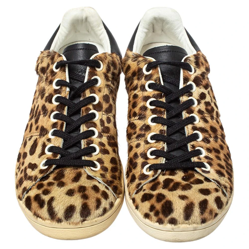 商品[二手商品] Isabel Marant|Isabel Marant Brown/Black Leopard Print Pony Hair And Leather Sneakers Size 36,价格¥1010,第3张图片详细描述