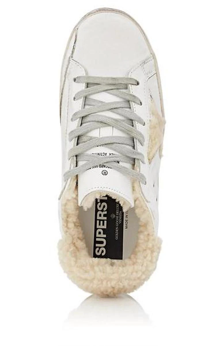 商品Golden Goose|Women's Superstar Shearling-Lined Leather Sneakers,价格¥4355,第4张图片详细描述