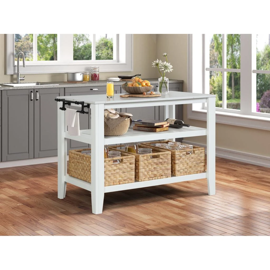 商品Simplie Fun|Sezye Kitchen Island in White Finish,价格¥9689,第1张图片