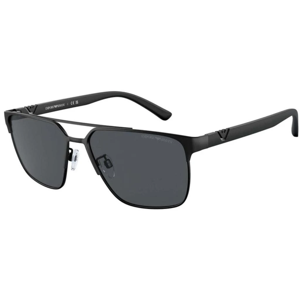 商品Emporio Armani|Emporio Armani Men's Sunglasses - Matte Black Metal Full Rim Pilot Frame | 2134 300187,价格¥811,第1张图片