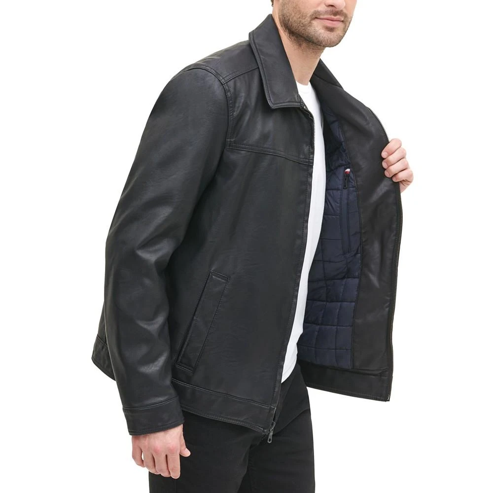 商品Tommy Hilfiger|Men's Faux Leather Laydown Collar Jacket,价格¥898,第3张图片详细描述