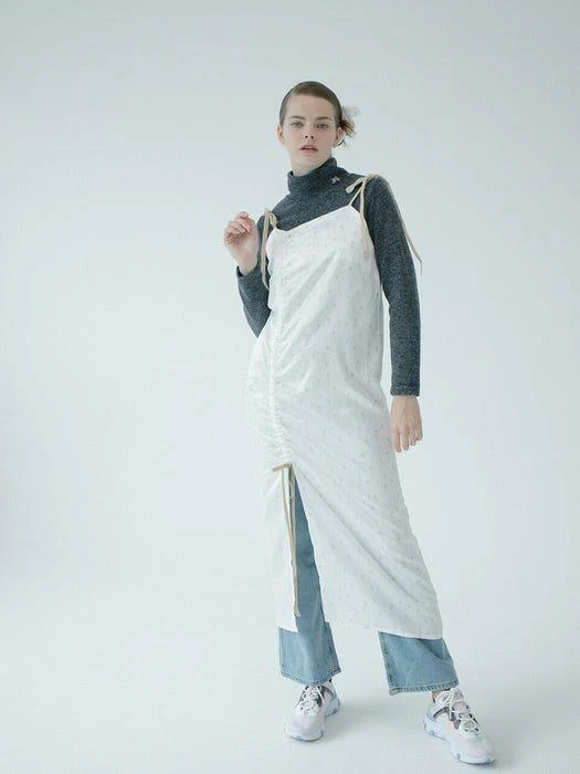 商品LOOM LOOM|Ruched Slip Dress (Flower Line)(White),价格¥1088,第4张图片详细描述