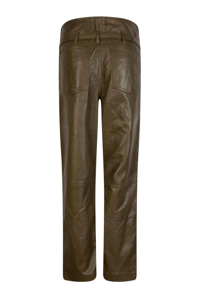 商品Muubaa|Olive islay paperbag waist leather trousers,价格¥3610,第2张图片详细描述