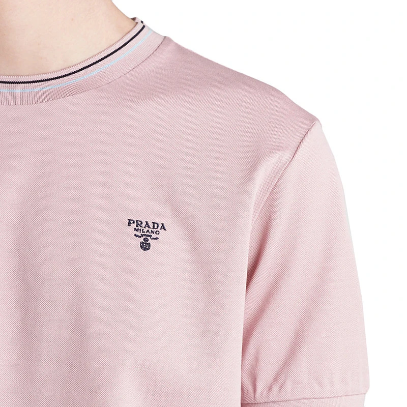 商品Prada|【预售3-7天】普拉达 22年秋冬新款 男士雪粉色纯棉短袖T恤UJN452_1ZMI_F0AL2_S_181,价格¥4636,第6张图片详细描述