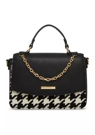 商品Anne Klein|Klein Flap Crossbody Satchel Houndstooth,价格¥589,第1张图片