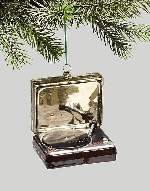 商品Cody Foster|Vintage Turntable Record Player Glass Ornament,价格¥80,第1张图片详细描述