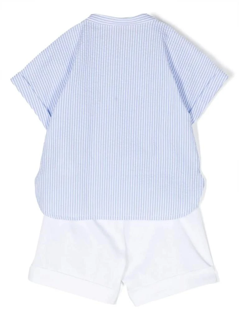 商品IL GUFO|Il Gufo White And Light Blue Two Piece Set In Seersucker,价格¥1024,第2张图片详细描述
