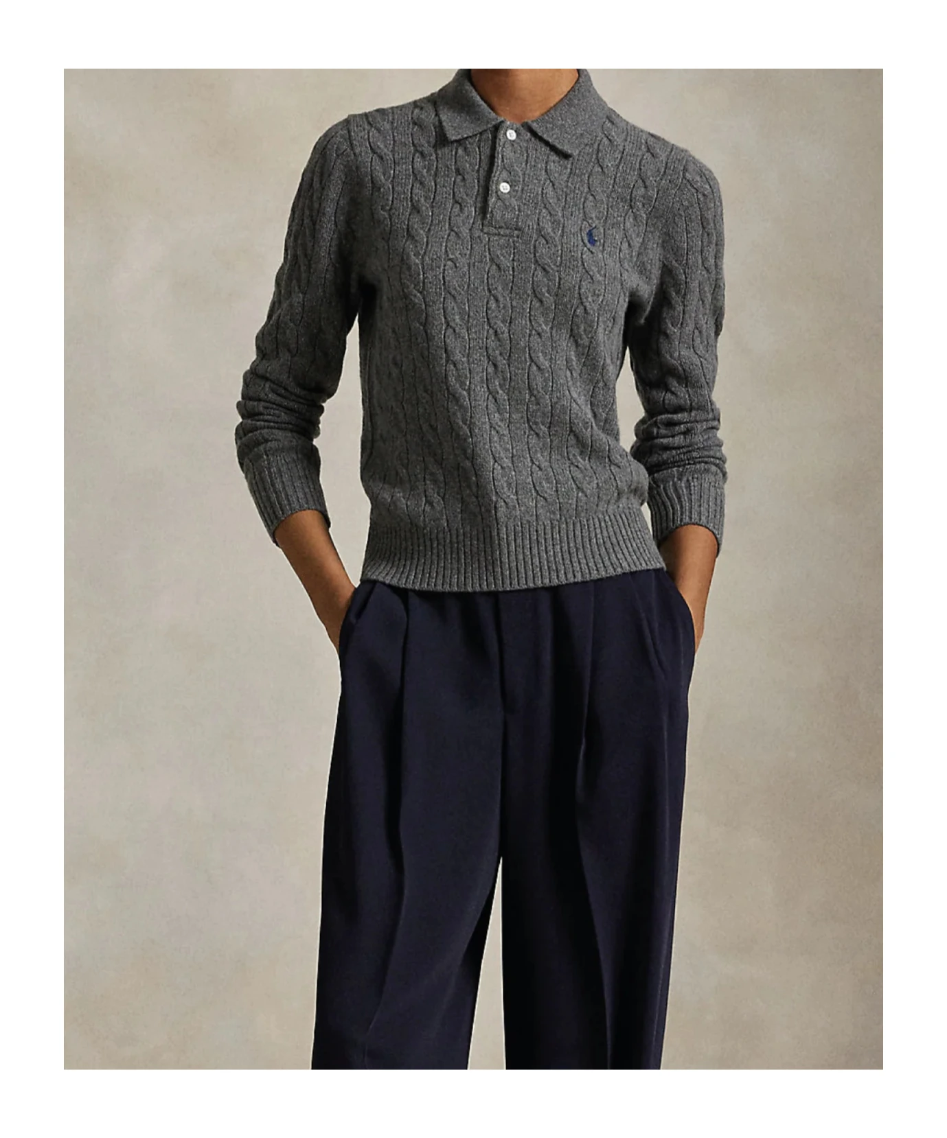 商品�【商品预售7天发货】 Ralph Lauren|Ralph Lauren 女士针织衫 211972132500 灰色,价格¥1605,第4张图片详细描述