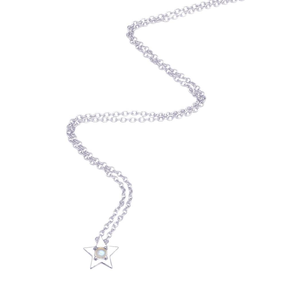Adornia Star Necklace with Moonstone Centerpiece silver gold商品第1张图片规格展示