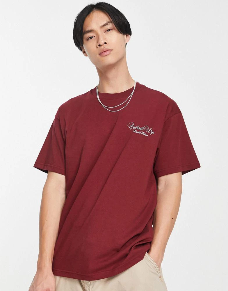 商品Carhartt WIP|Carhartt WIP vino t-shirt in burgundy,价格¥363,第4张图片详细描述