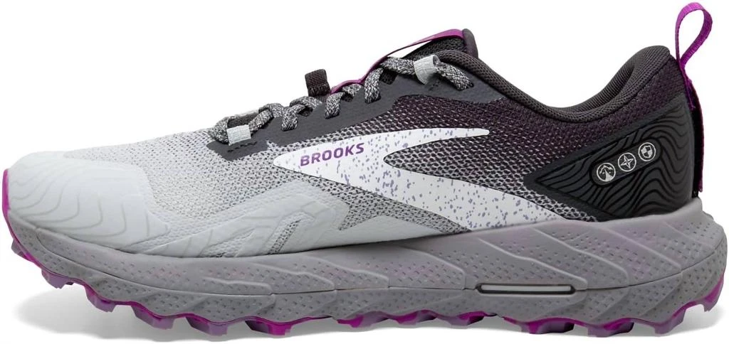 商品Brooks|Women's Cascadia 17 Trail Running Shoe In Oyster/blackened Pearl/purple,价格¥916,第2张图片详细描述