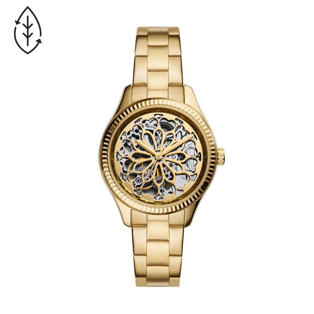 商品Fossil|Fossil Women's Rye Automatic, Gold-Tone Alloy Watch,价格¥608,第1张图片