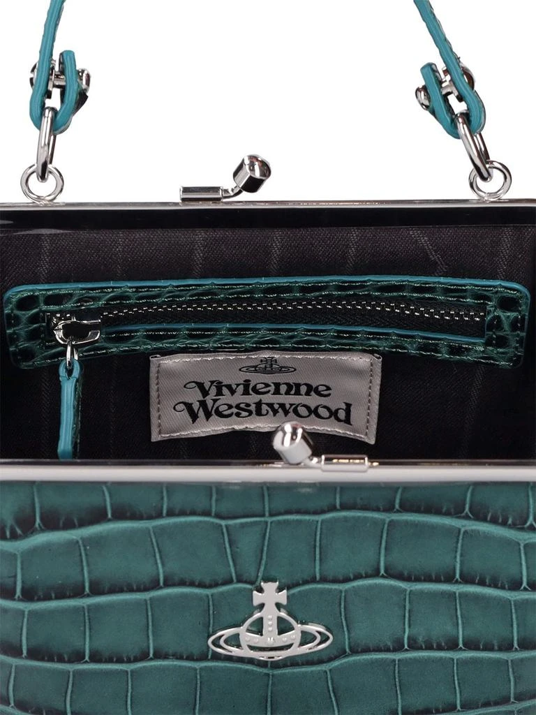 商品Vivienne Westwood|Granny Frame Croc Embossed Leather Bag,价格¥2964,第5张图片详细描述