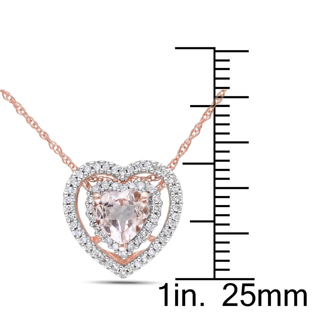 商品Julianna B|Morganite and Diamond Double Heart Halo Necklace,价格¥4788,第2张图片详细描述