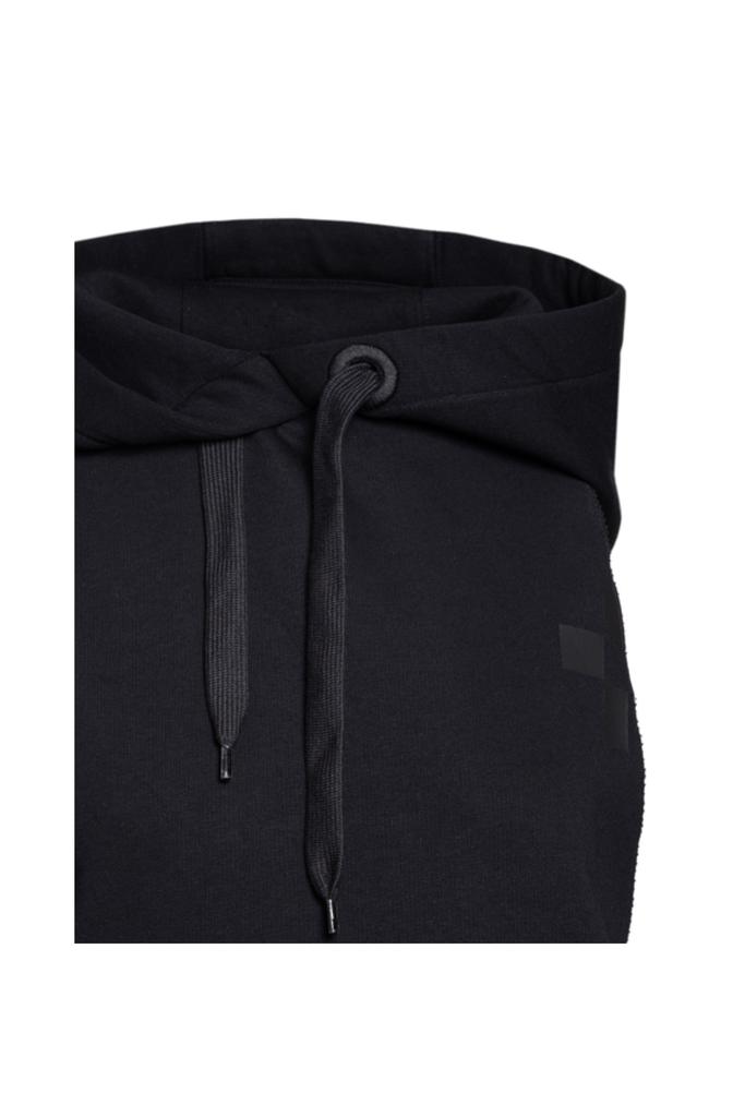 Black cotton logo-print sleeveless cotton hoodie商品第3张图片规格展示