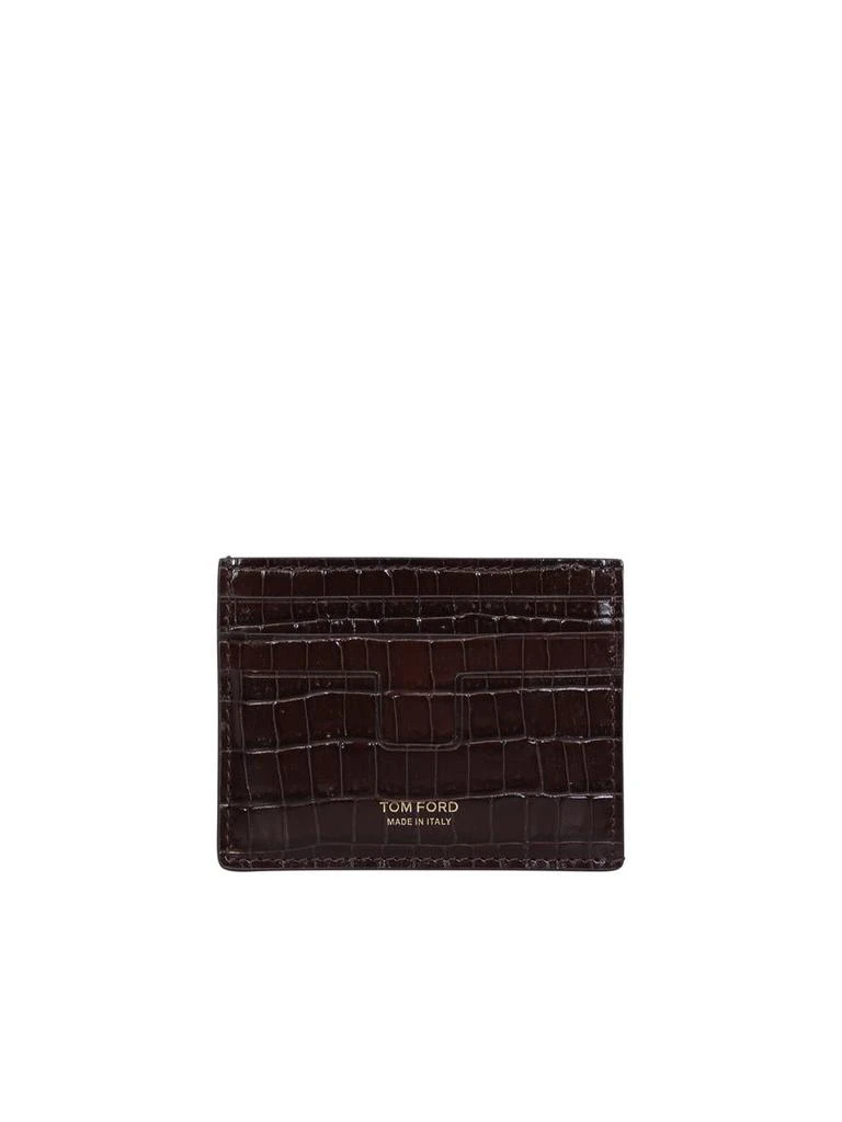 商品Tom Ford|TOM FORD T LINE CENTRAL CARD HOLDER BY TOM FORD. SLIM DESIGN WITH CROCODILE EFFECT; A PRACTICAL MUST HAVE TO CARRY AROUND,价格¥2016,第1张图片