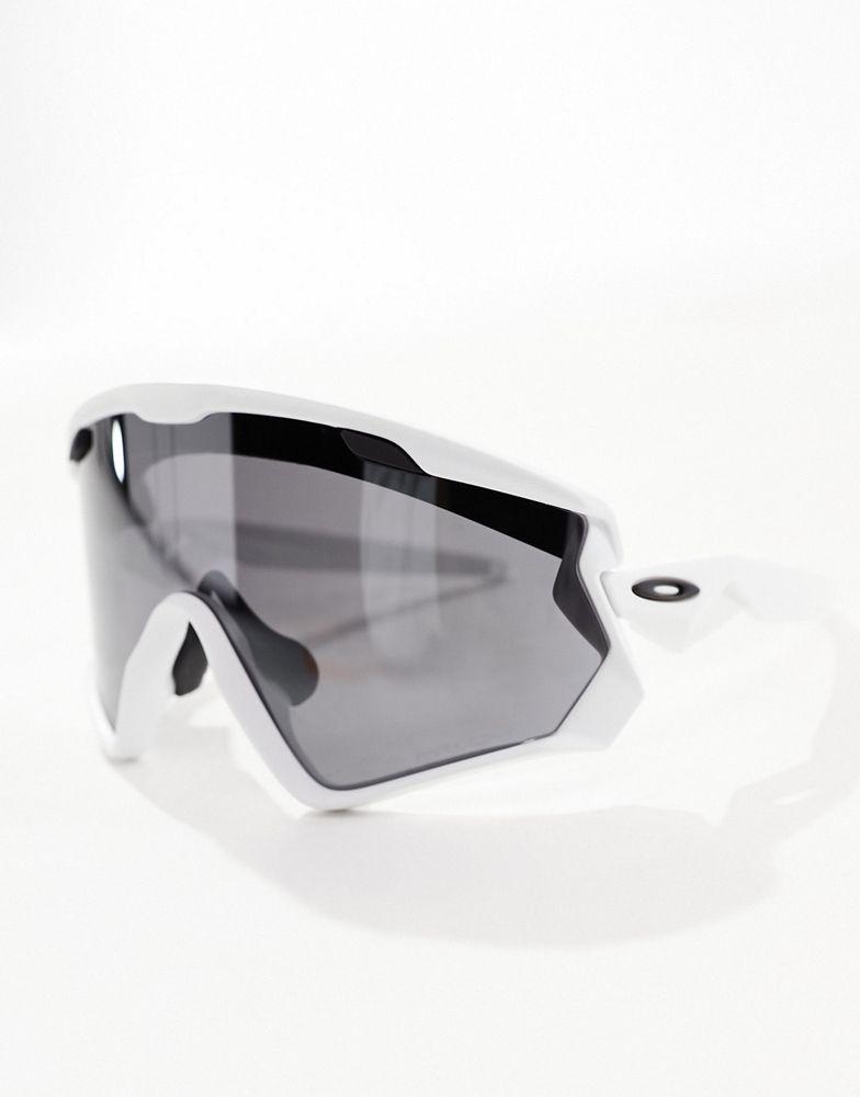 Oakley Oakley wind jacket 2.0 shield sunglasses in white - Compare