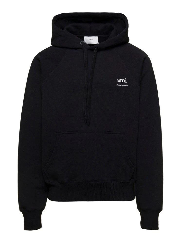 商品AMI|AMI Paris Ami de Coeur Logo-Printed Drawstring Hoodie,价格¥1549,第1张图片