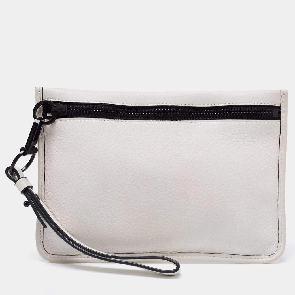 商品[二手商品] Alexander Wang|Alexander Wang White/Black Leather Slim Wristlet Clutch,价格¥960,第1张图片