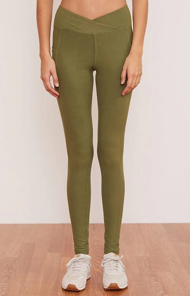 商品Wolven|Eco Green Juniper Crossover Pocket Leggings,价格¥808,第2张图片详细描述