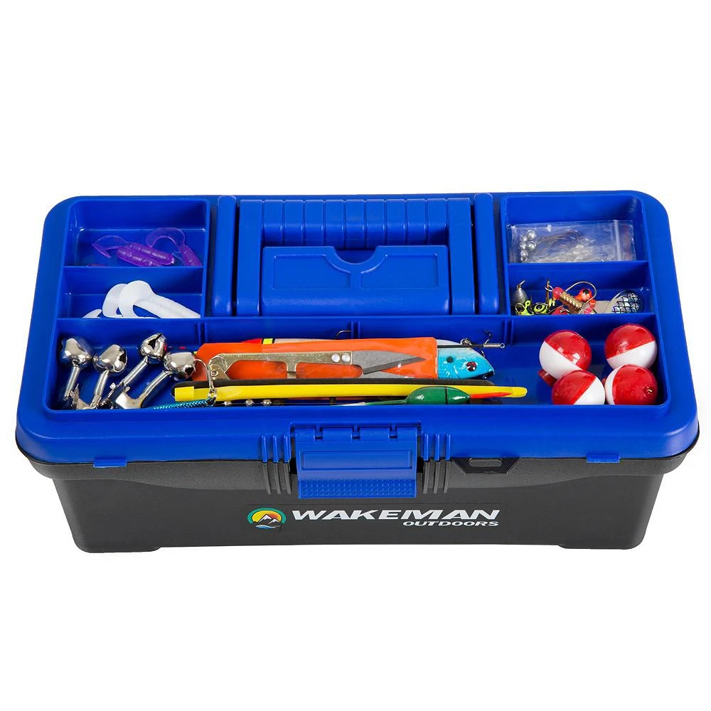 商品Trademark Global|Wakeman Fishing Single Tray Tackle Box 55 Piece Tackle Kit,价格¥205,第2张图片详细描述