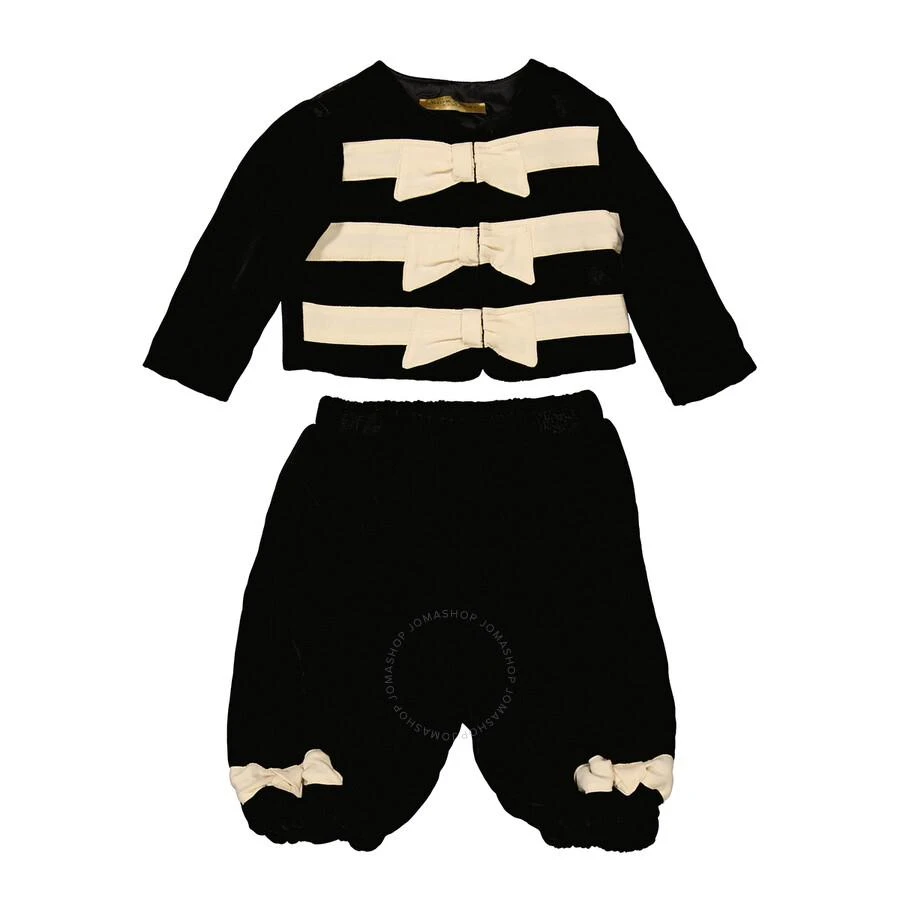 商品Stella McCartney|Kids Black Ribbon Bow Detail Jumpsuit,价格¥355,第1张图片