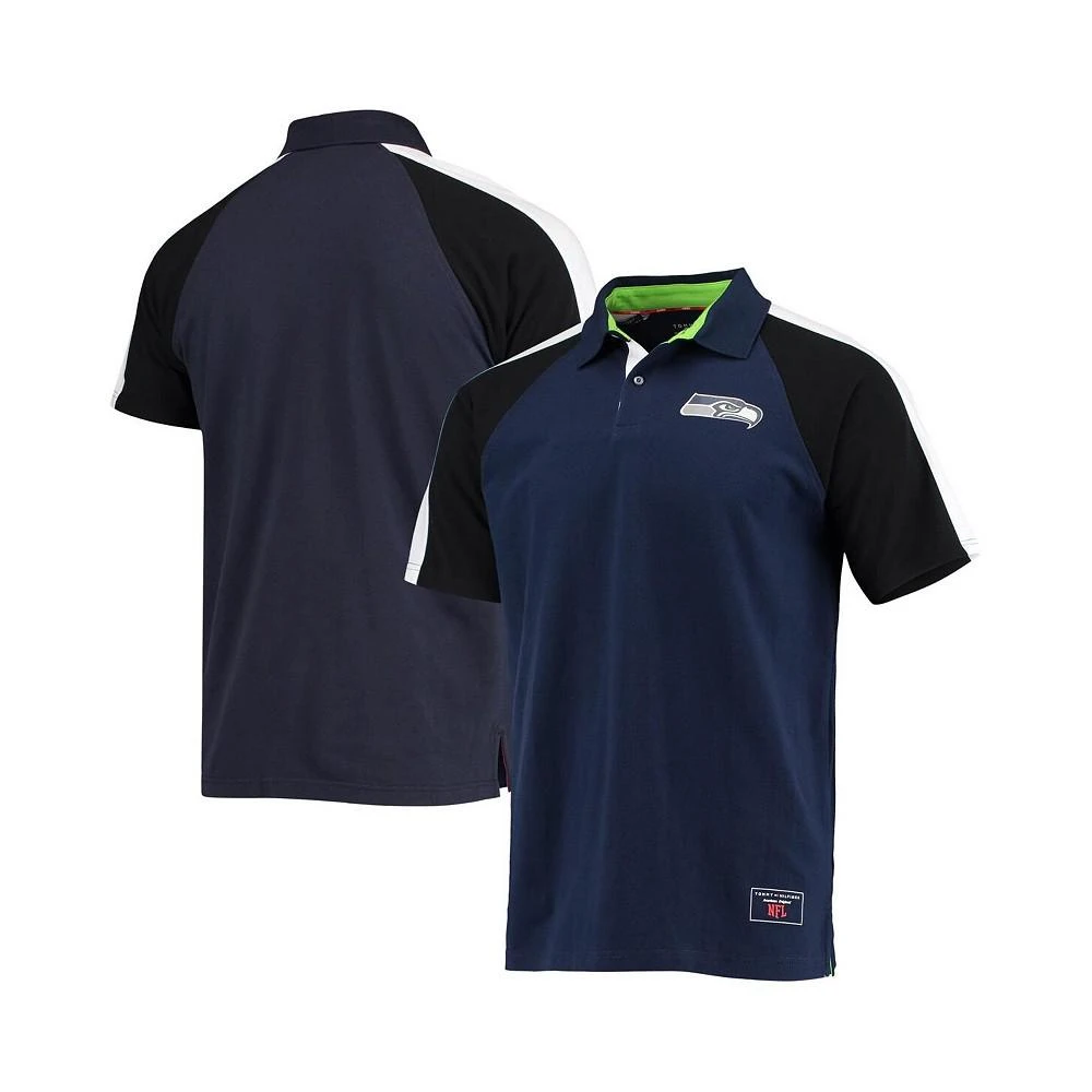 商品Tommy Hilfiger|Men's College Navy, White Seattle Seahawks Holden Raglan Polo Shirt,价格¥525,第1张图片