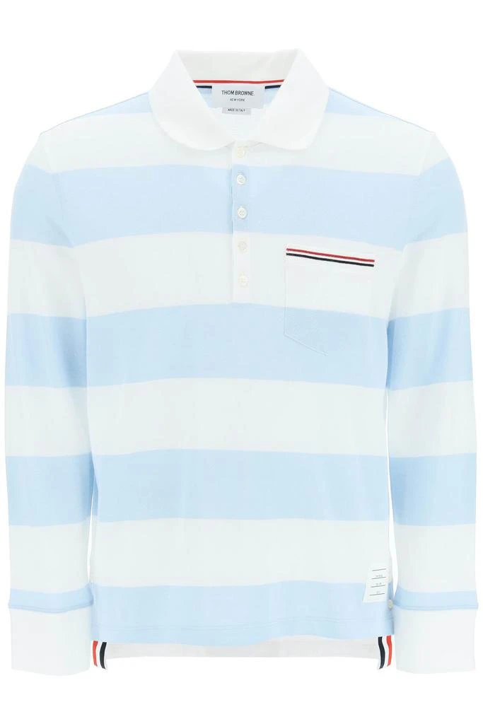 商品Thom Browne|Thom browne long sleeve rugby stripe polo shirt,价格¥2204,第1张图片