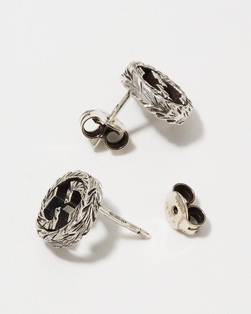 Interlocking G 10mm Stud Earrings in Aged Silver商品第4张图片规格展示