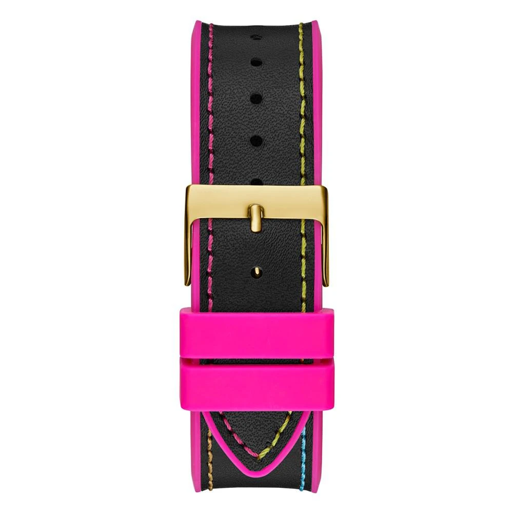 商品GUESS|Women's Gold-Tone Glitz Black Silicone Strap, Watch, 39mm,价格¥1052,第3张图片详细描述
