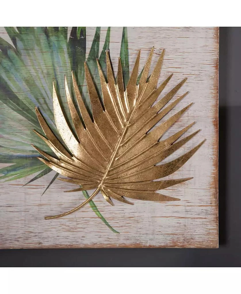 商品Luxen Home|2 piece Wood and Metal Tropical Leaf Wall Plaque,价格¥358,第4张图片详细描述