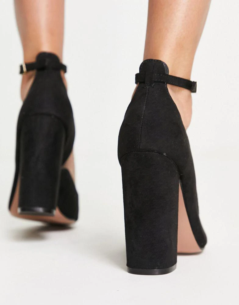 商品ASOS|ASOS DESIGN Placid high block heels in black,价格¥293,第3张图片详细描述