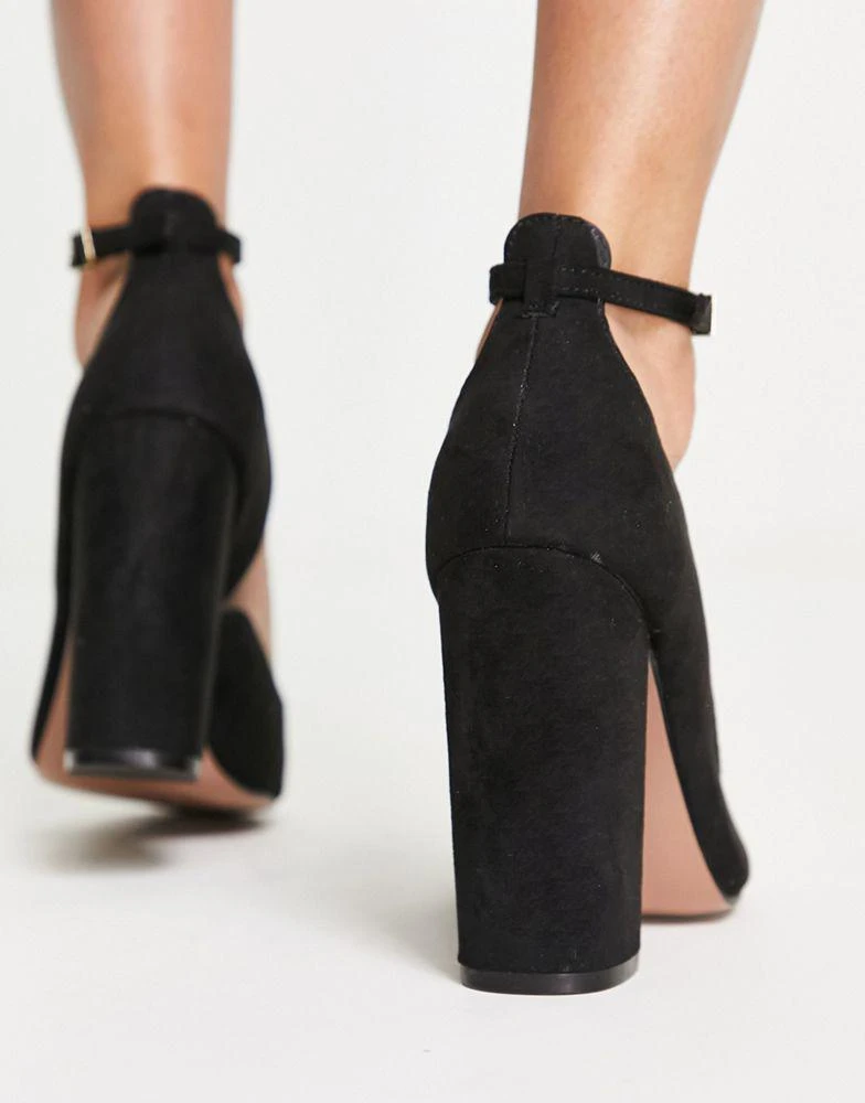 商品ASOS|ASOS DESIGN Placid high block heels in black,价格¥250,第3张图片详细描述