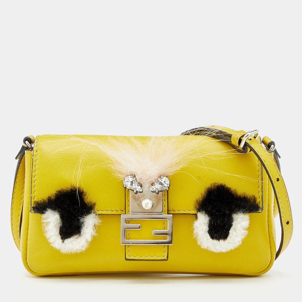 商品[二手商品] Fendi|Fendi Yellow Leather And Fur Micro Monster Baguette,价格¥2205,第1张图片