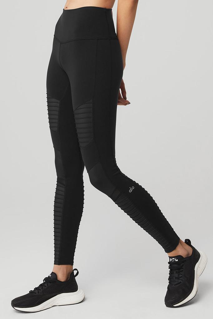 High-Waist Moto Legging - Black/Black Glossy商品第3张图片规格展示