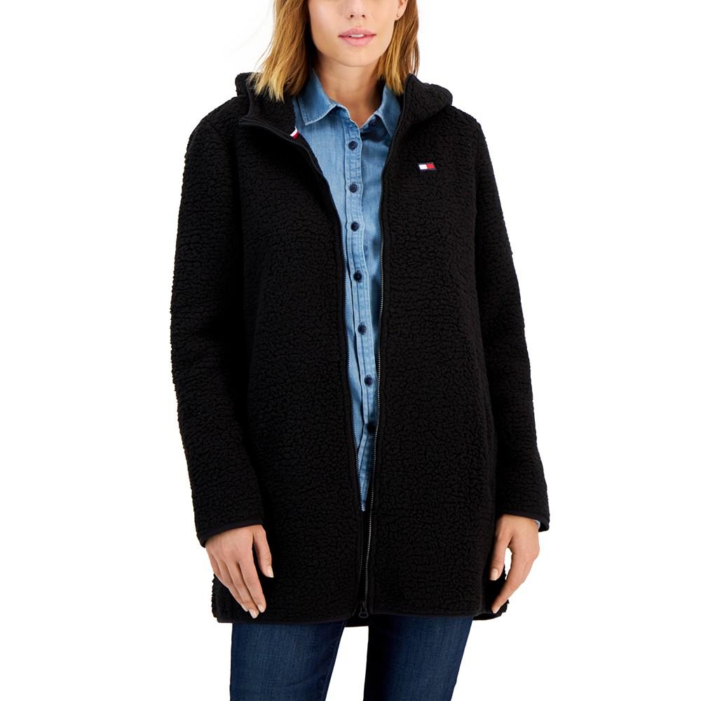 Women's Hooded Sherpa Car Coat商品第1张图片规格展示