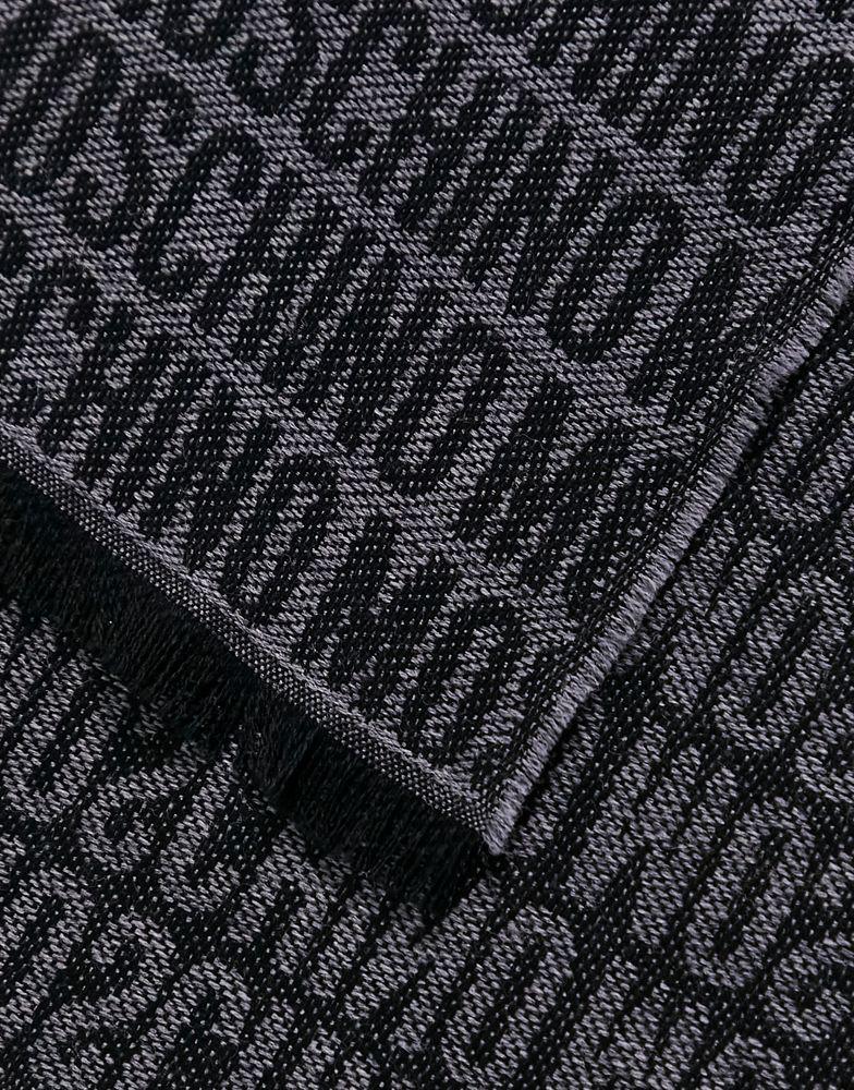 Moschino all over logo wool scarf in grey商品第2张图片规格展示