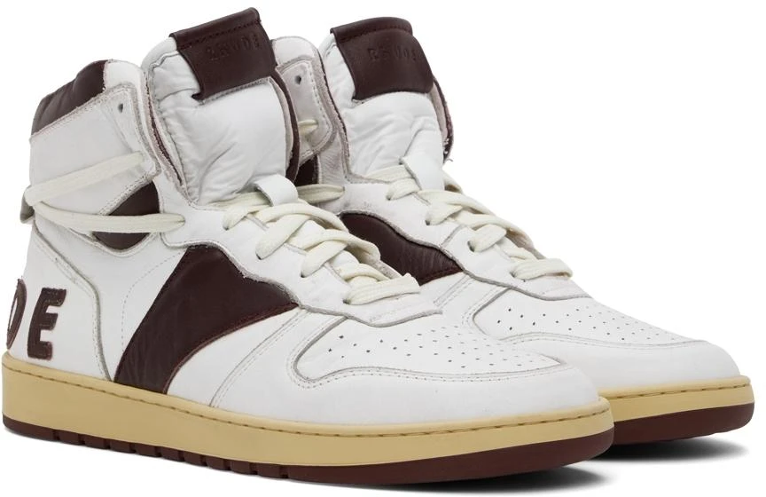 商品Rhude|White & Brown Rhecess Hi Sneakers,价格¥1896,第4张图片详细描述