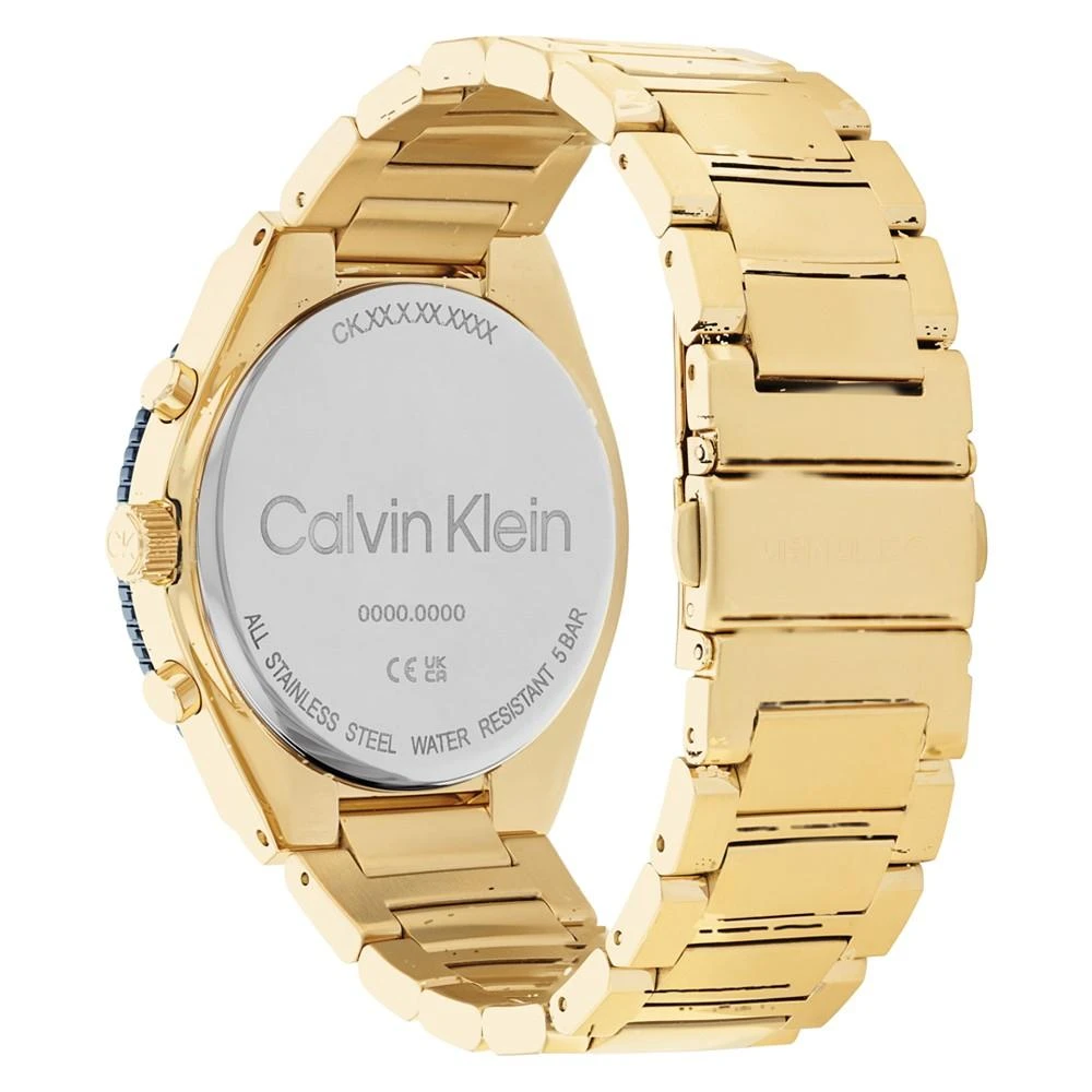 商品Calvin Klein|Men's Gold-Tone Stainless Steel Bracelet Watch 44.5mm,价格¥1243,第3张图片详细描述