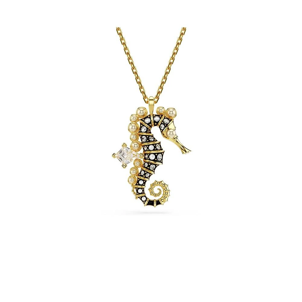 商品Swarovski|Crystal Swarovski Imitation Pearls, Seahorse, Blue, Gold-Tone Idyllia Pendant Necklace,价格¥1315,第1张图片