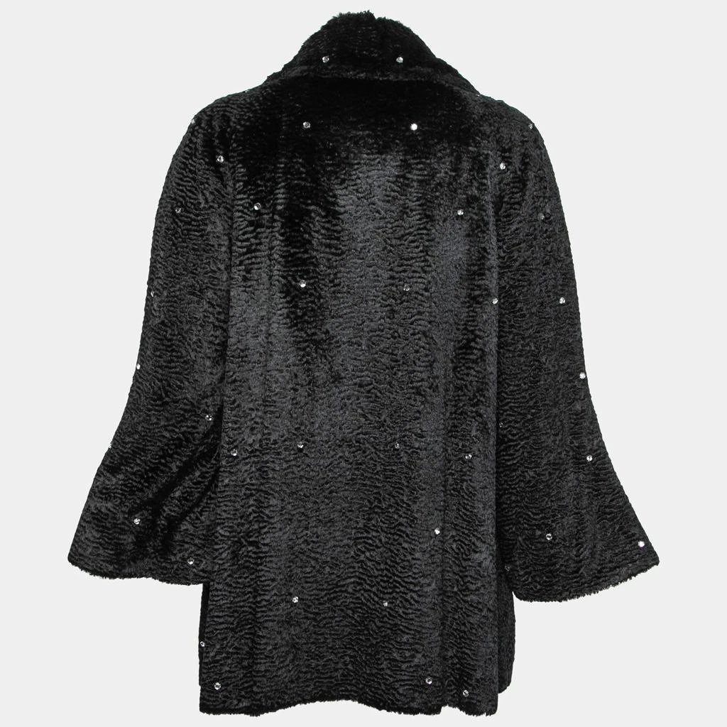 商品[二手商品] Versus Versace|Versus Versace Vintage Black Rhinestone-Embellished Faux Fur Coat S,价格¥2492,第2张图片详细描述