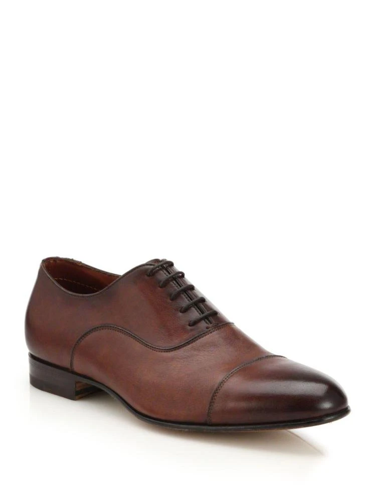 商品Santoni|Hand-Antiqued Lace Up Shoes,价格¥5658,第1张图片