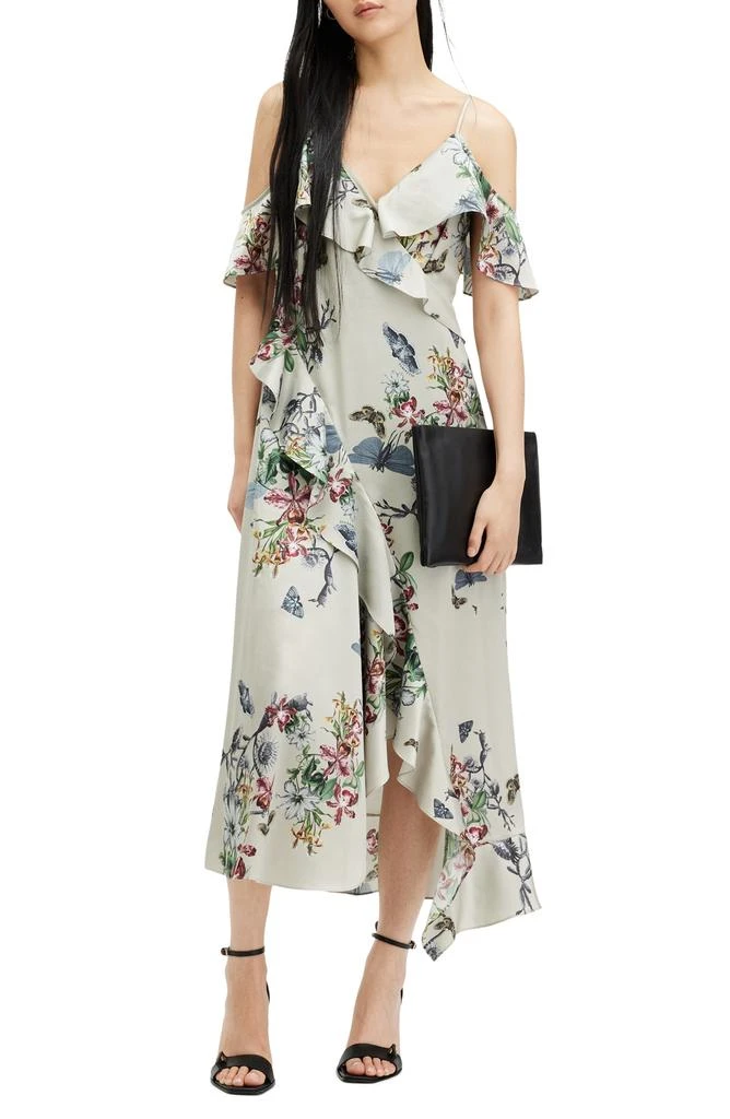 商品ALL SAINTS|Orion Sanibel Floral Cold Shoulder High-Low Dress,价格¥1354,第5张图片详细描述