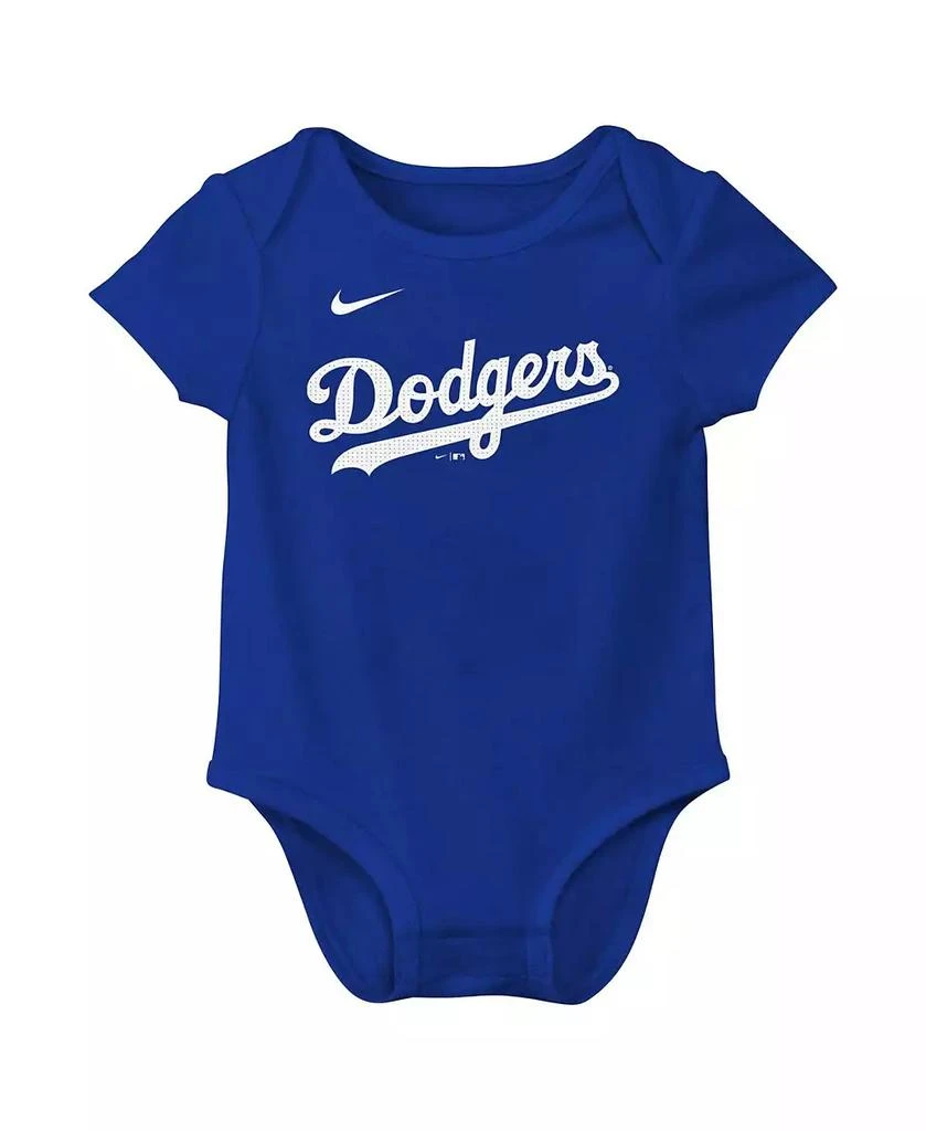 商品NIKE|Baby Boys and Girls Jackie Robinson Royal Los Angeles Dodgers Fuse Name Number Bodysuit,价格¥206,第3张图片详细描述