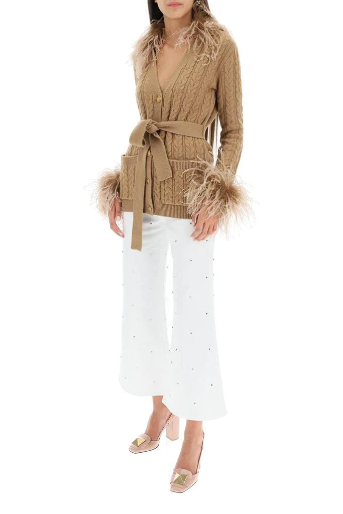 商品Valentino|WOOL CARDIGAN WITH OSTRICH FEATHERS,价格¥16565,第2张图片详细描述