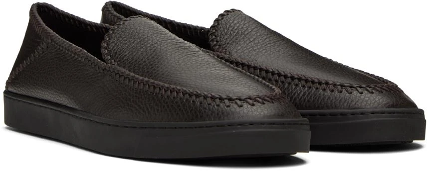 商品Giorgio Armani|Brown Leather Loafers,价格¥3889,第4张图片详细描述