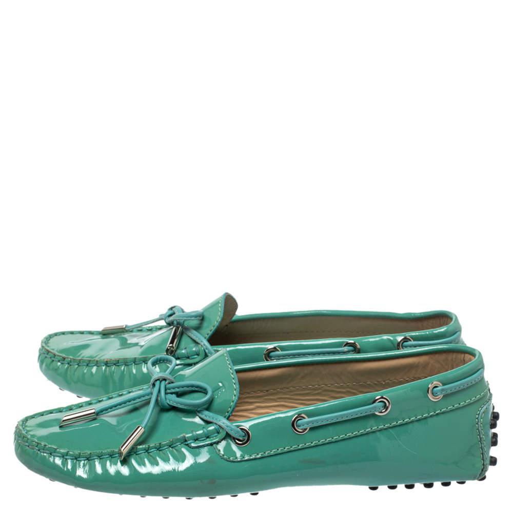 商品[二手商品] Tod's|Tod's Pale Green Patent Leather  New Gommini Loafers Size 36.5,价格¥1540,第6张图片详细描述