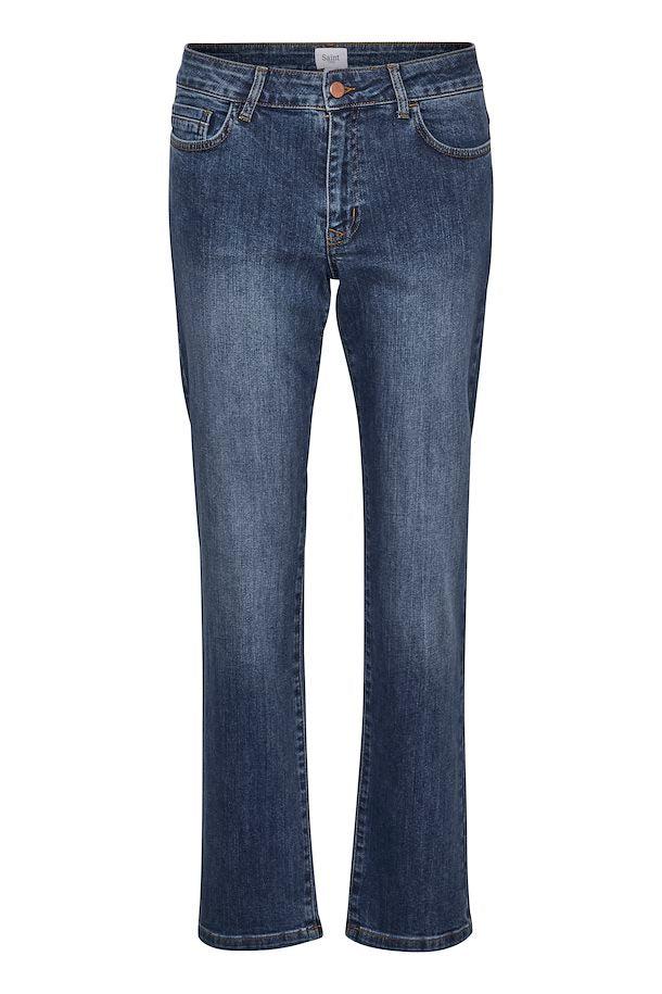 Saint Tropez Molly Regular Jeans - Medium Blue Denim商品第1张图片规格展示